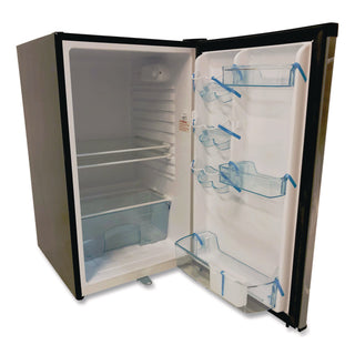 4.4 Cu.Ft. Auto-Defrost Refrigerator, 19.25 x 22 x 33, Black with Stainless Steel Door