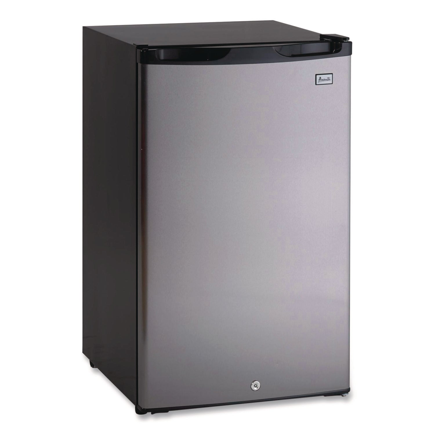 4.4 Cu.Ft. Auto-Defrost Refrigerator, 19.25 x 22 x 33, Black with Stainless Steel Door
