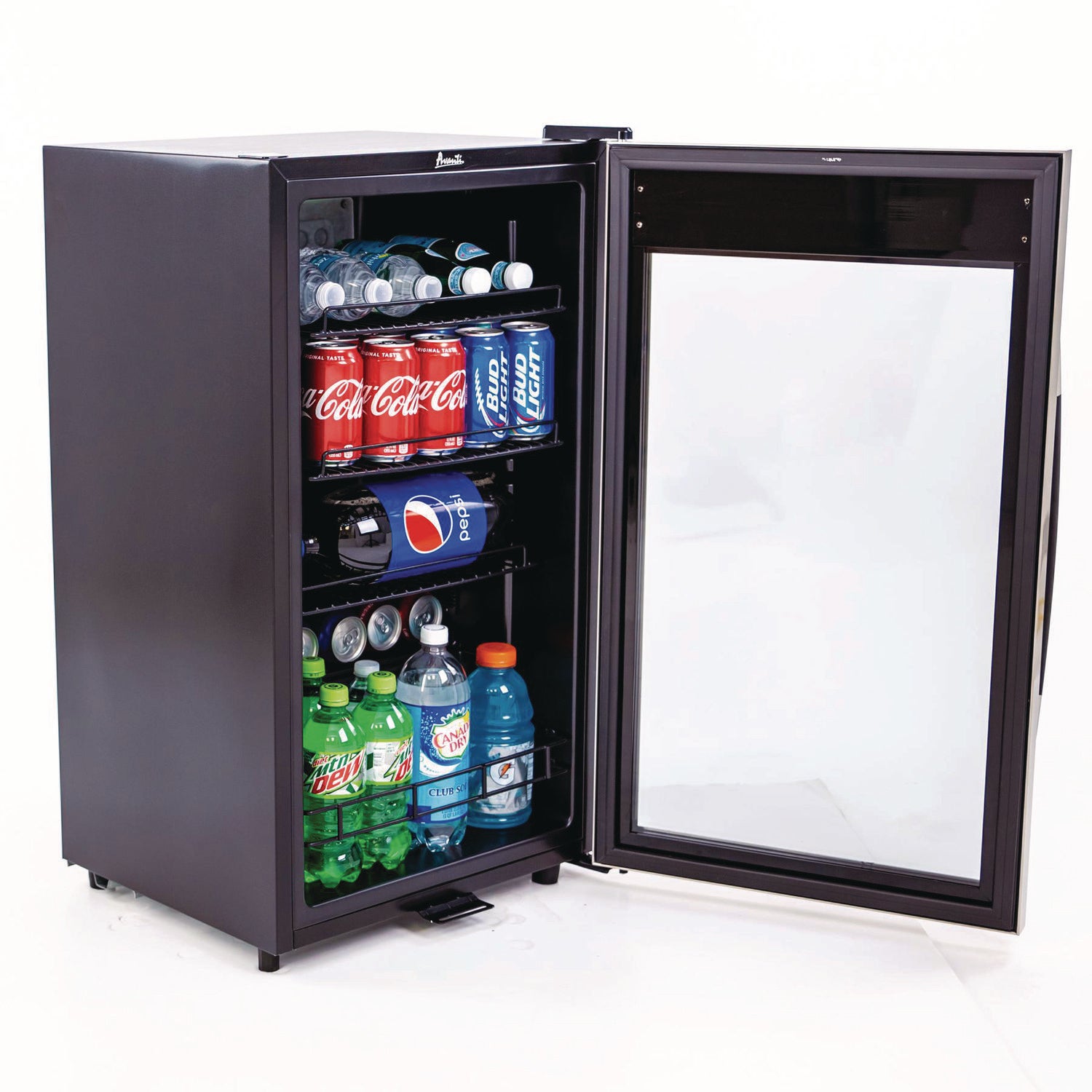 3 Cu. Ft. Refrigerator/Beverage Cooler, 18.75 x 19.5 x 33.75, Black/Stainless Steel Framed Glass Door