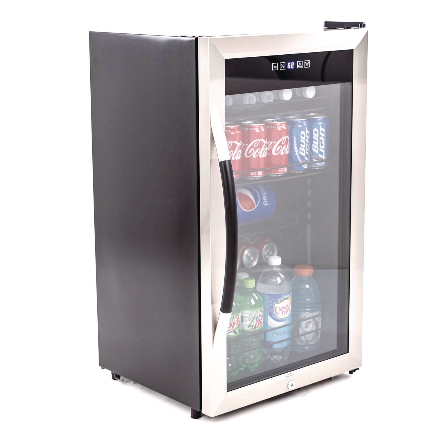 3 Cu. Ft. Refrigerator/Beverage Cooler, 18.75 x 19.5 x 33.75, Black/Stainless Steel Framed Glass Door