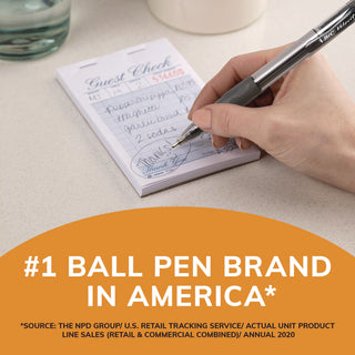 GLIDE Bold Ballpoint Pen, Retractable, Bold 1.6 mm, Black Ink, Smoke Barrel, Dozen