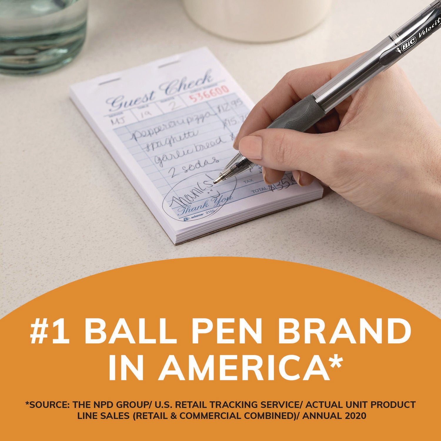 GLIDE Bold Ballpoint Pen, Retractable, Bold 1.6 mm, Black Ink, Smoke Barrel, Dozen