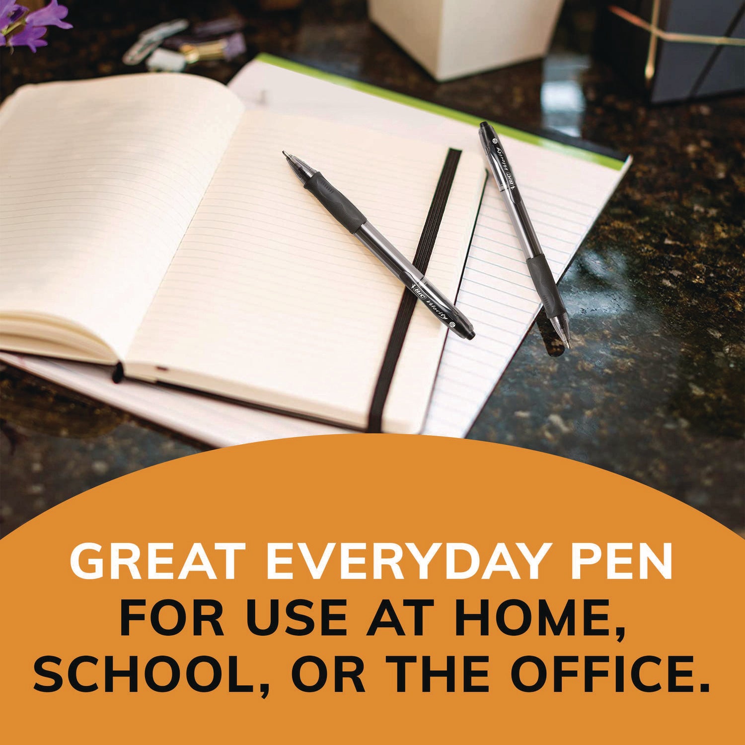 GLIDE Bold Ballpoint Pen, Retractable, Bold 1.6 mm, Black Ink, Smoke Barrel, Dozen