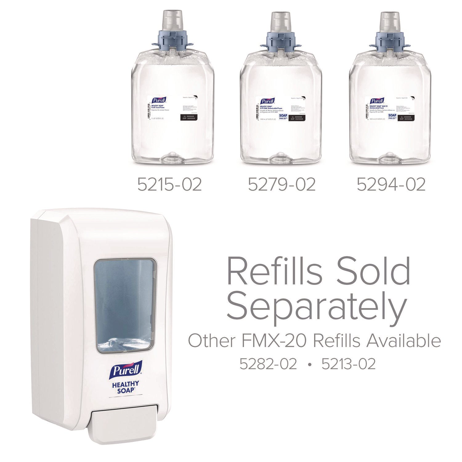 FMX-20 Soap Push-Style Dispenser, 2,000 mL, 6.5 x 4.68 x 11.66, White, 6/Carton