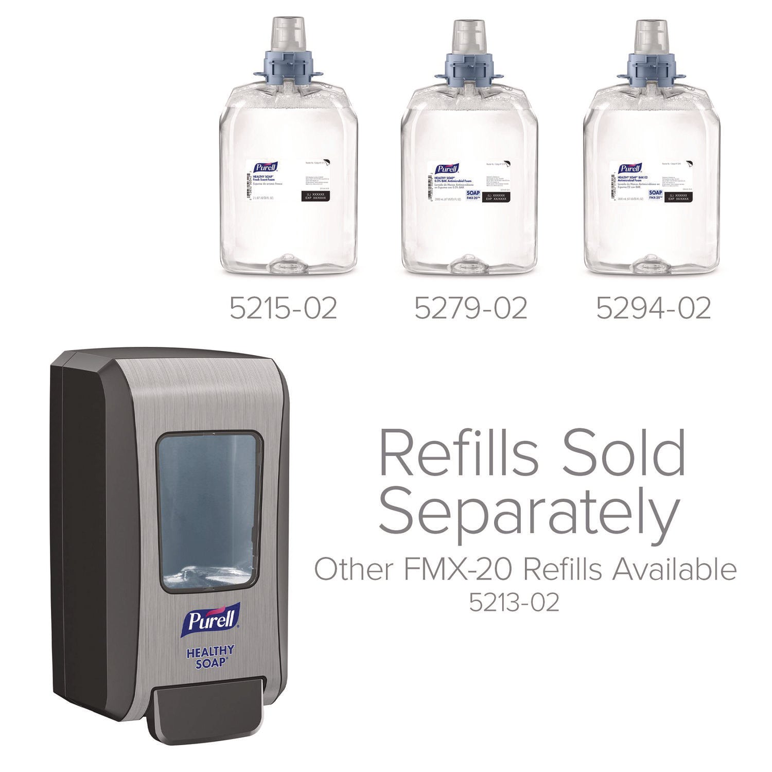 FMX-20 Soap Push-Style Dispenser, 2,000 mL, 6.5 x 4.65 x 11.86, Graphite/Chrome, 6/Carton