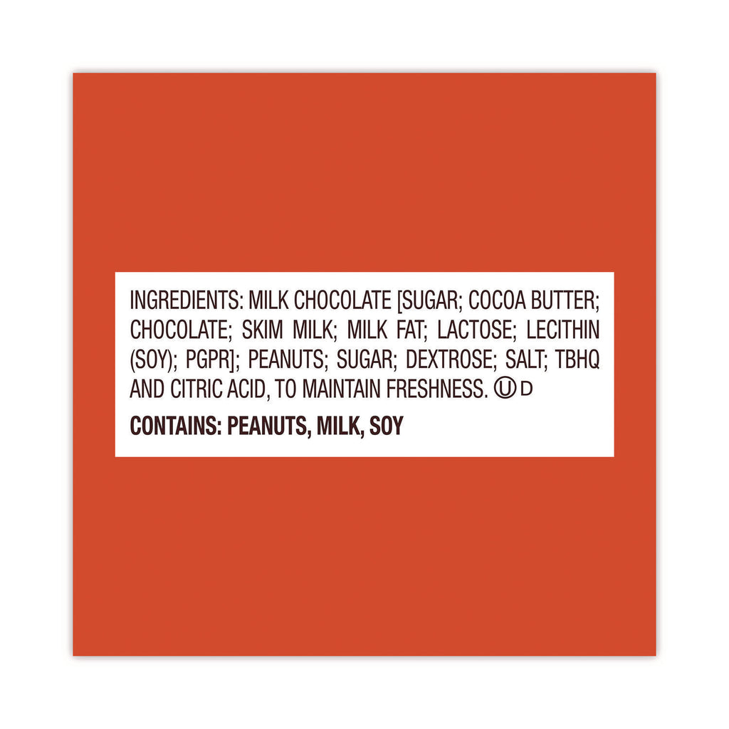 Peanut Butter Cups Bar, Full Size, 1.5 oz Bar, 2 Cups/Bar, 36 Bars/Box, Ships in 1-3 Business Days