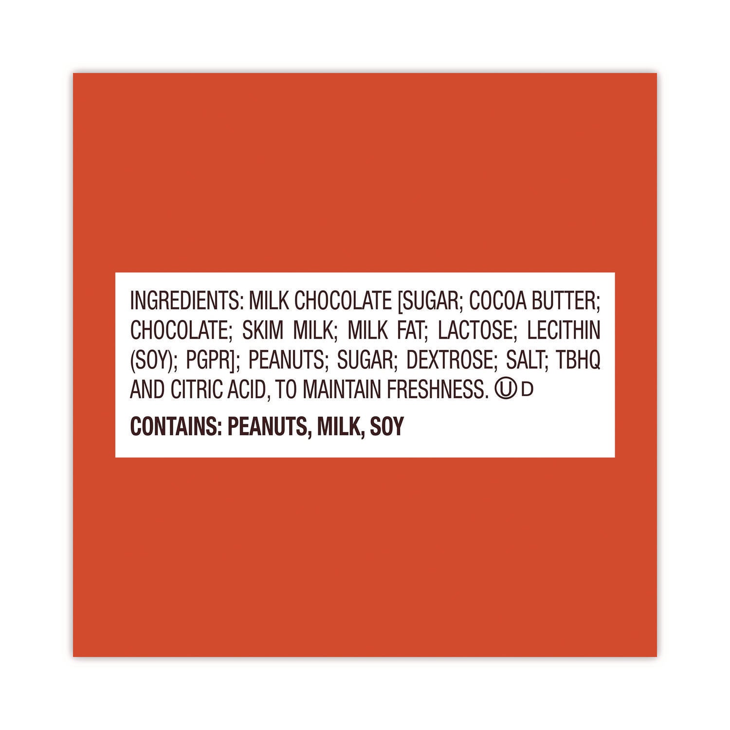 Peanut Butter Cups Bar, Full Size, 1.5 oz Bar, 2 Cups/Bar, 36 Bars/Box, Ships in 1-3 Business Days