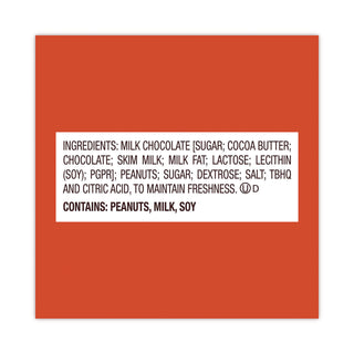 Peanut Butter Cups Bar, Full Size, 1.5 oz Bar, 2 Cups/Bar, 36 Bars/Box, Ships in 1-3 Business Days