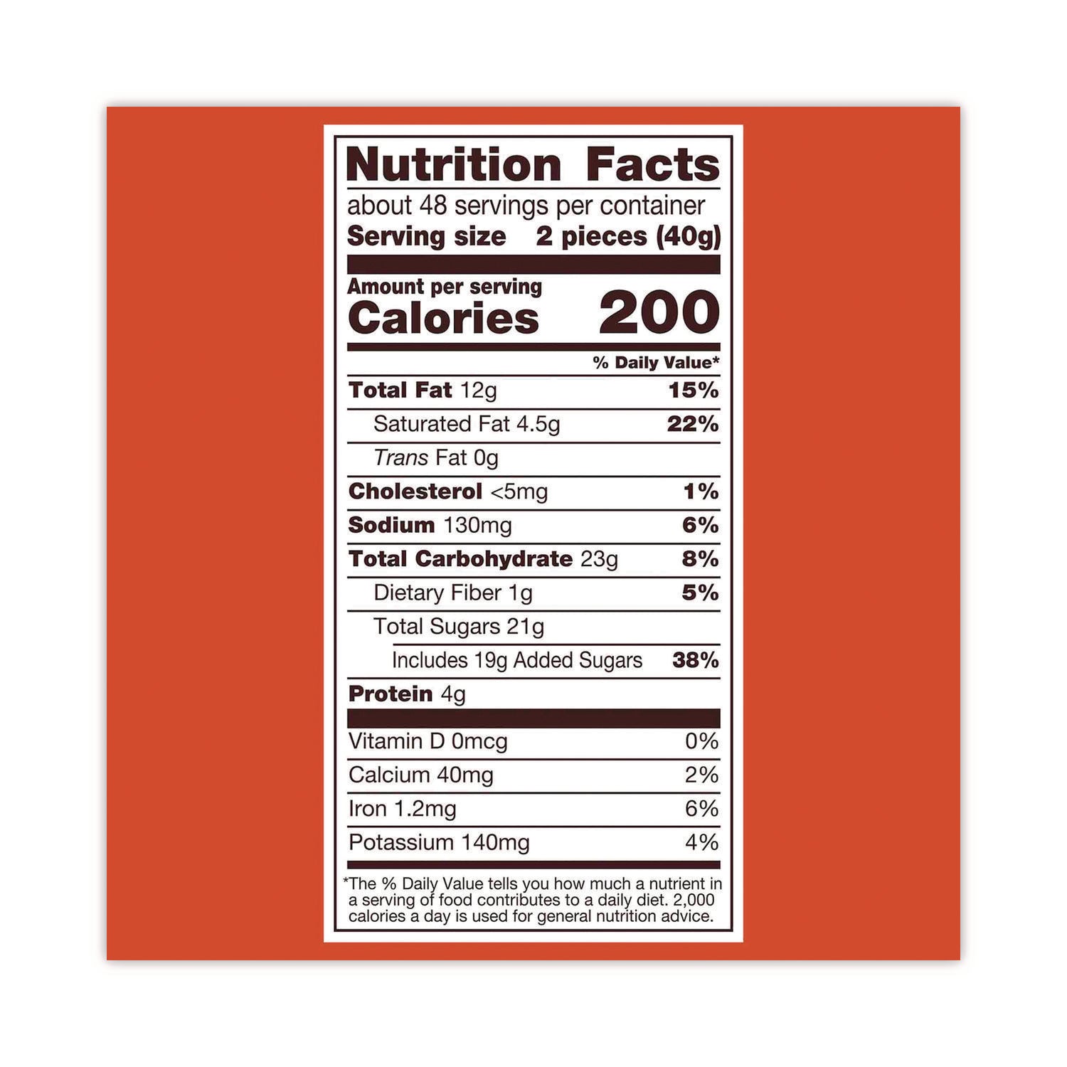 Peanut Butter Cups Bar, Full Size, 1.5 oz Bar, 2 Cups/Bar, 36 Bars/Box, Ships in 1-3 Business Days