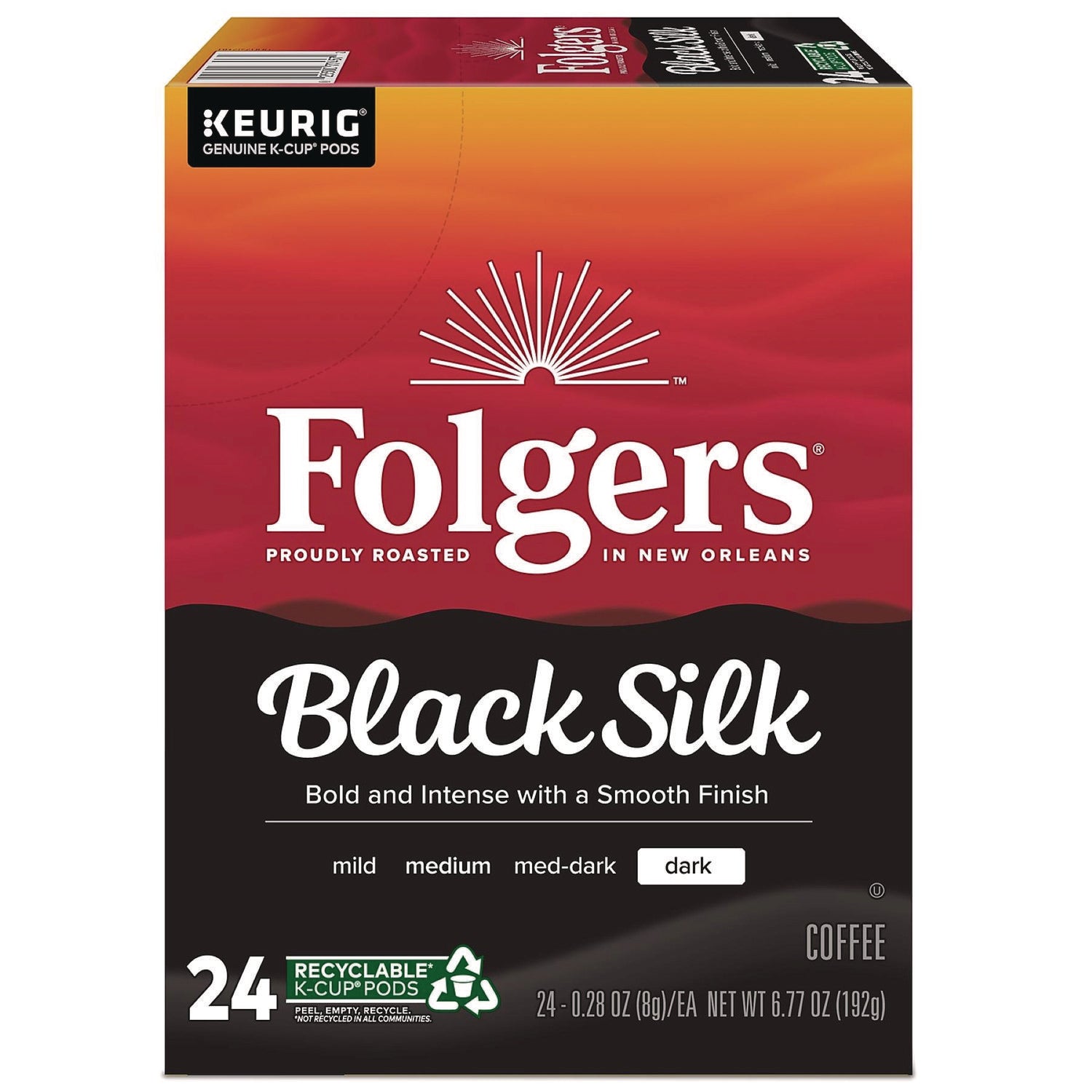 Gourmet Selections Black Silk Coffee K-Cups, 24/Box