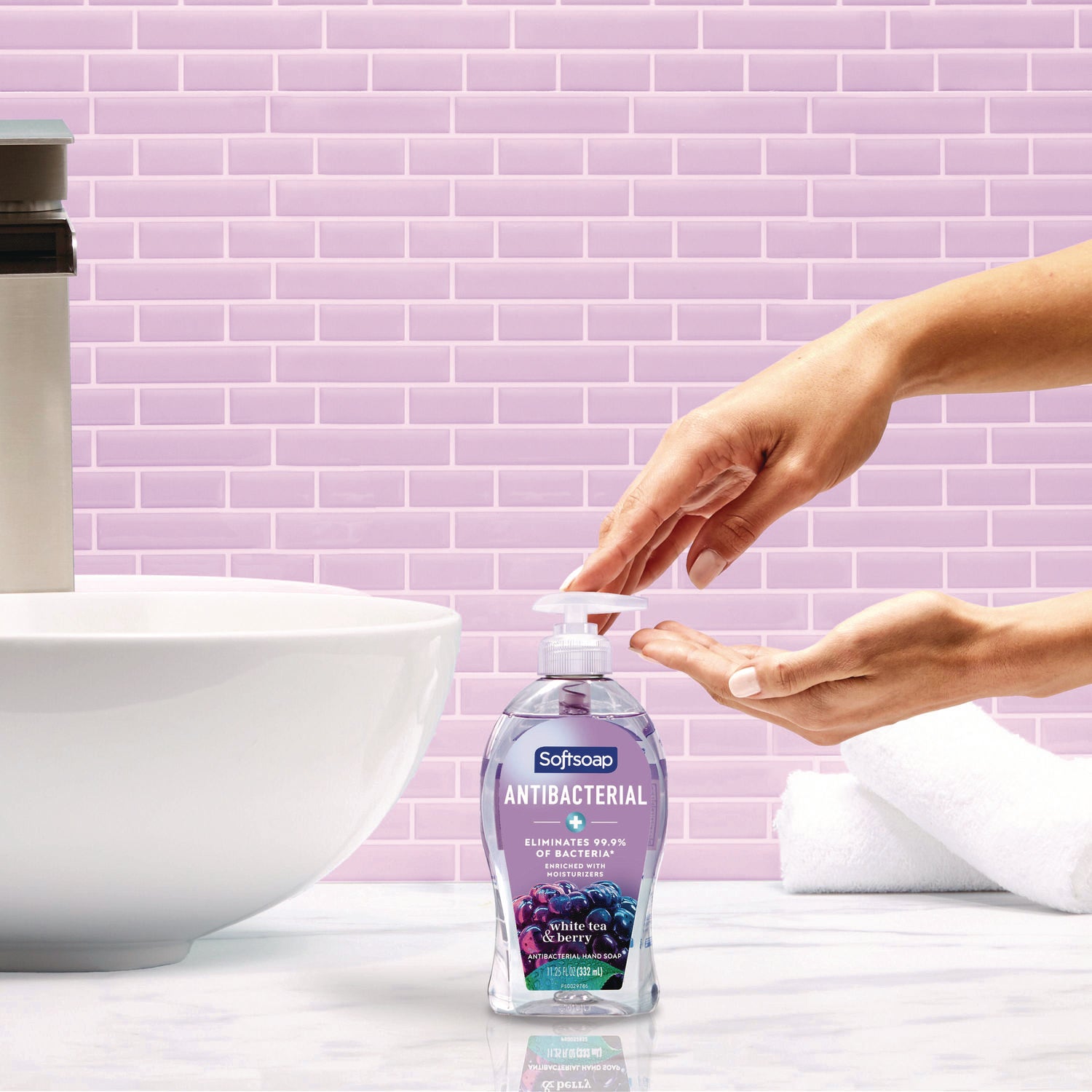 Antibacterial Hand Soap, White Tea and Berry Fusion, 11.25 oz Pump Bottle
