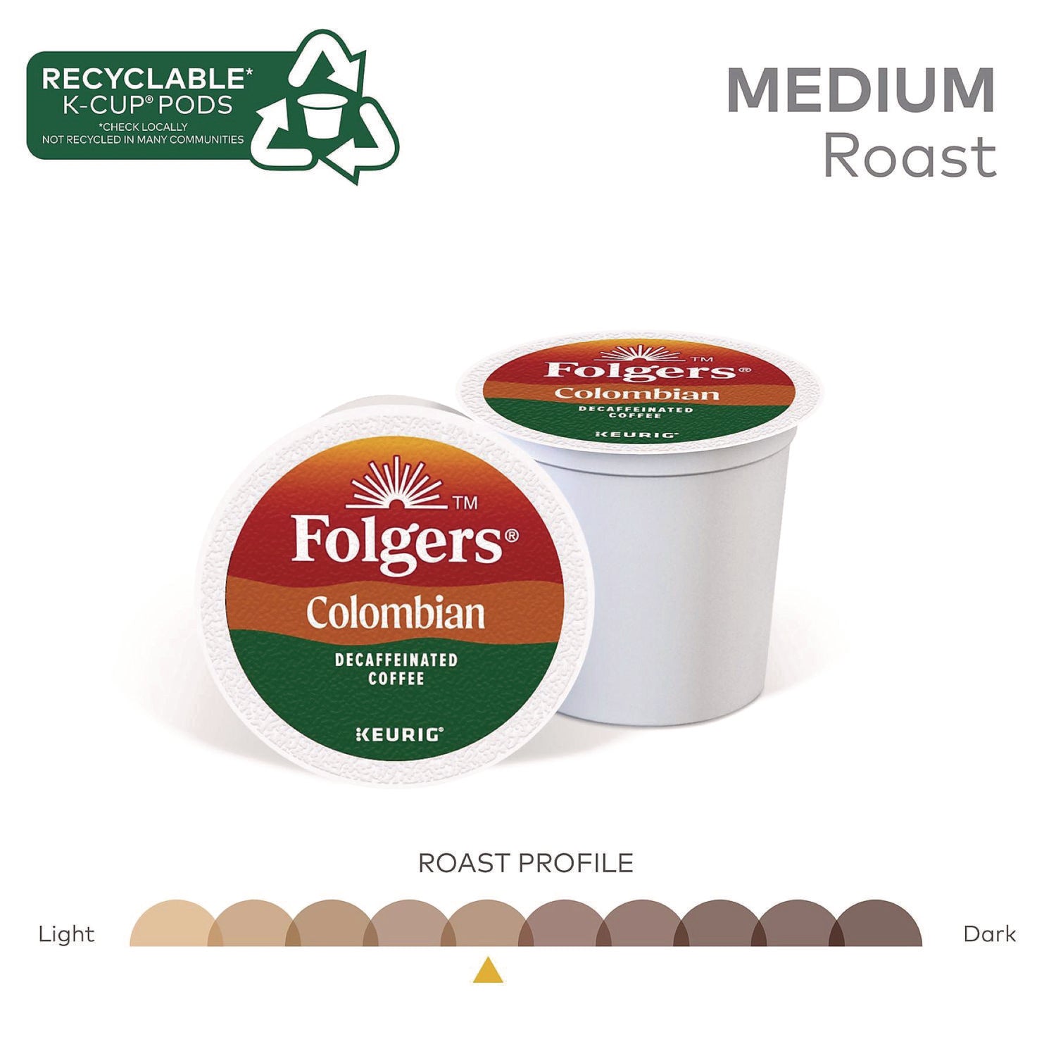 100% Colombian Decaf Coffee K-Cups, 24/Box