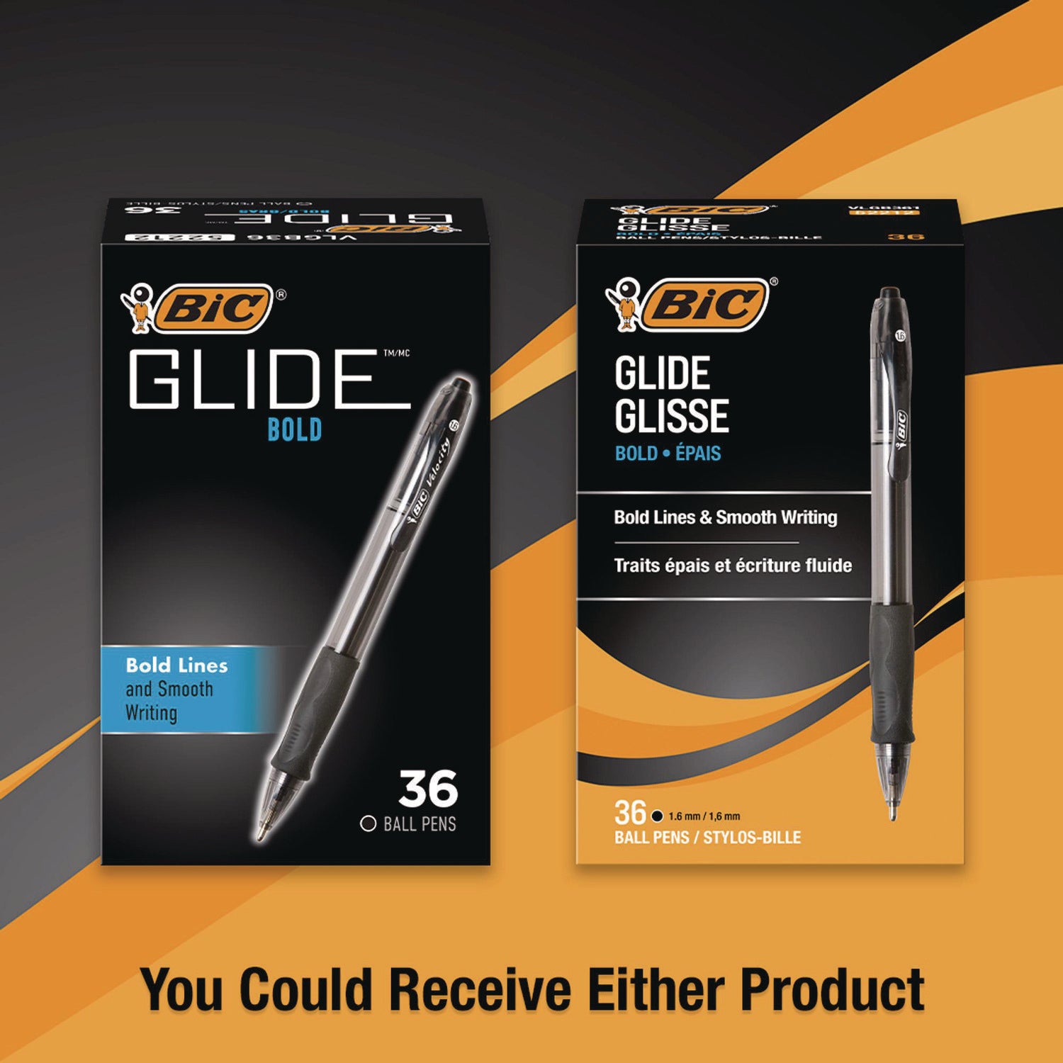 GLIDE Bold Ballpoint Pen Value Pack, Retractable, Bold 1.6 mm, Black Ink, Smoke Barrel, 36/Pack
