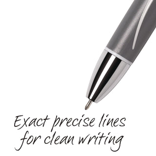 GLIDE Exact Ballpoint Pen, Retractable, Fine 0.7 mm, Black Ink, Black Barrel, Dozen
