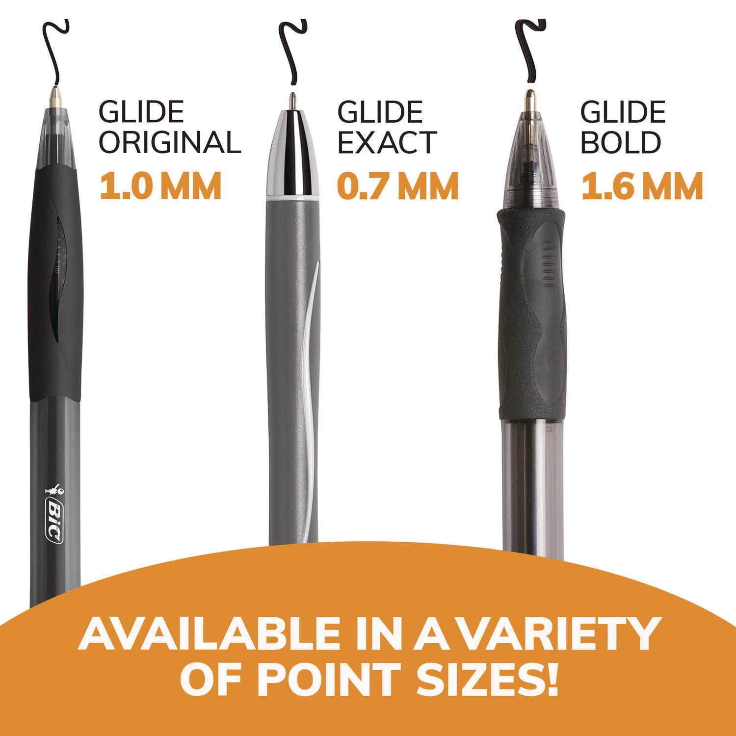 GLIDE Bold Ballpoint Pen, Retractable, Bold 1.6 mm, Black Ink, Translucent Black Barrel, 4/Pack