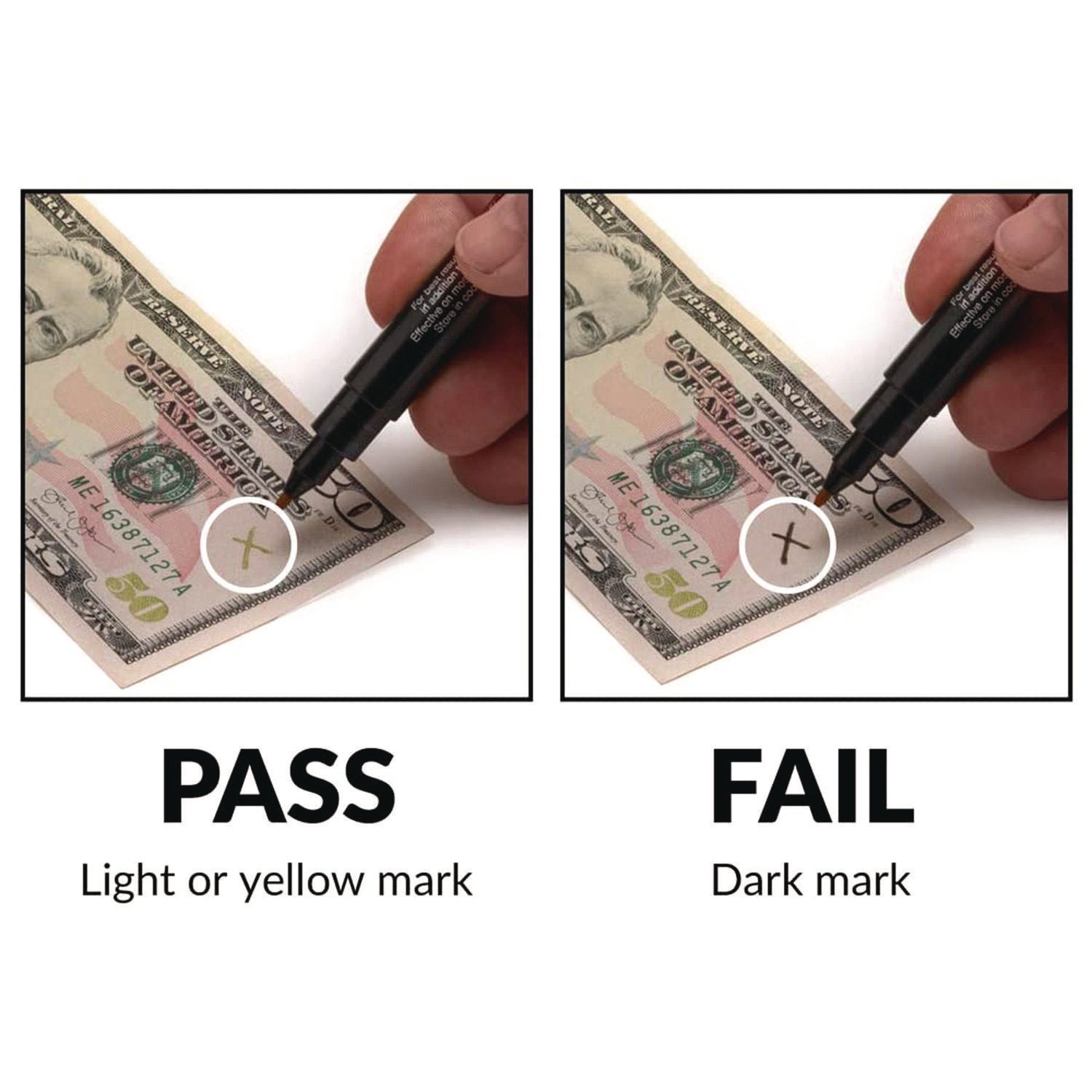 Smart-Money Counterfeit Bill Detector Pen with Coil and Clip, U.S. Currency