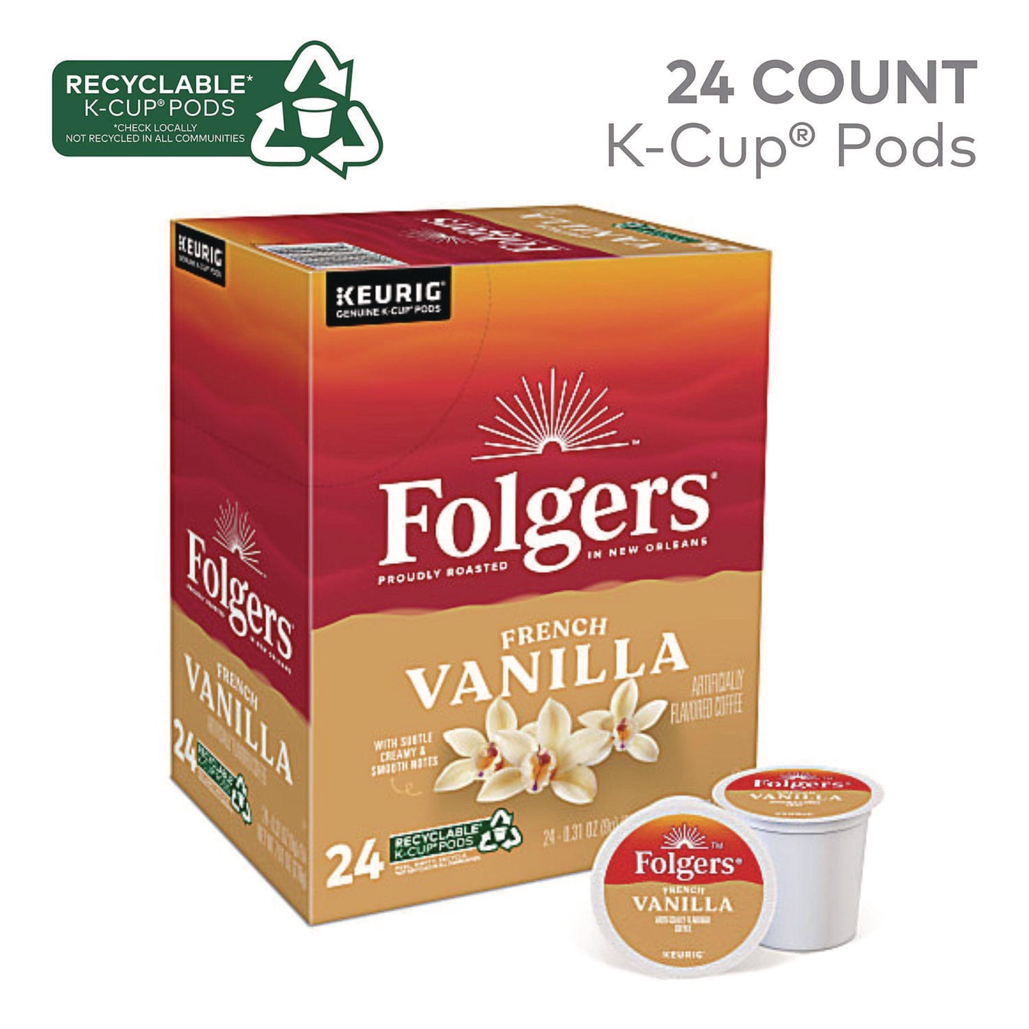 French Vanilla Coffee K-Cups, 24/Box