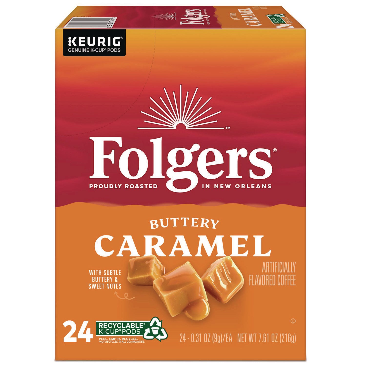 Buttery Caramel Coffee K-Cups, 24/Box