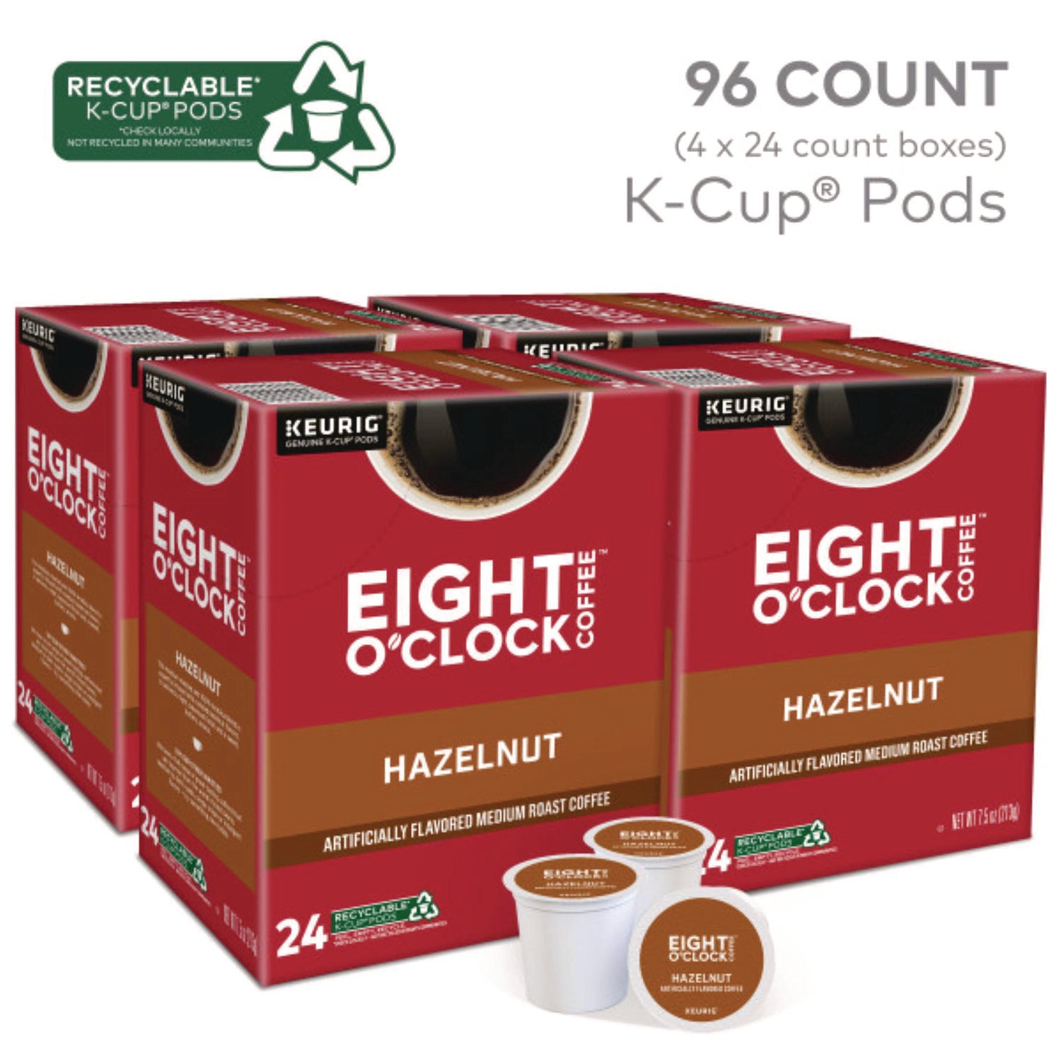 Hazelnut Coffee K-Cups, 96/Carton