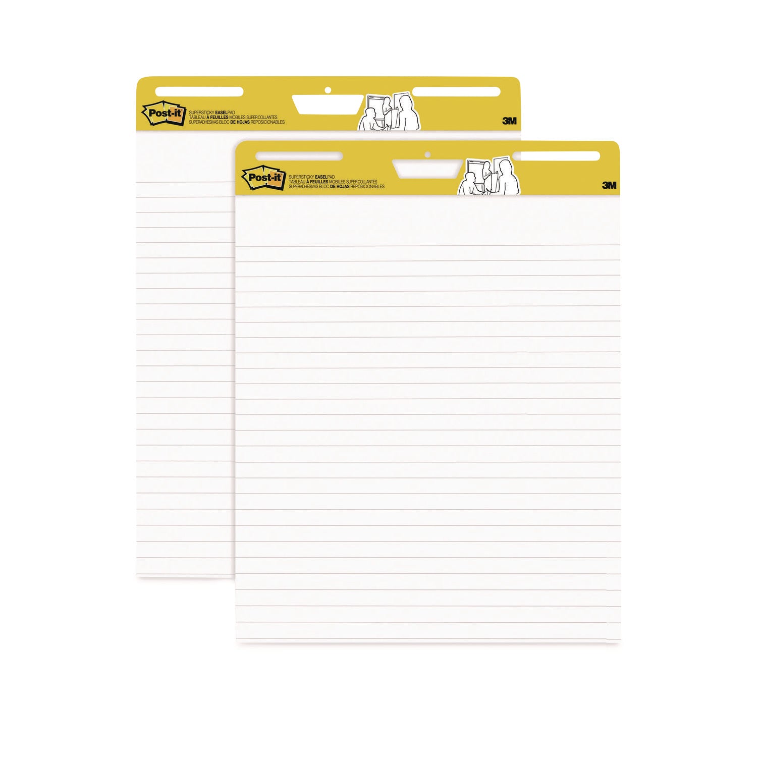 Vertical-Orientation Self-Stick Easel Pads, Presentation Format (1.5" Rule), 25 x 30, White, 30 Sheets, 2/Pack
