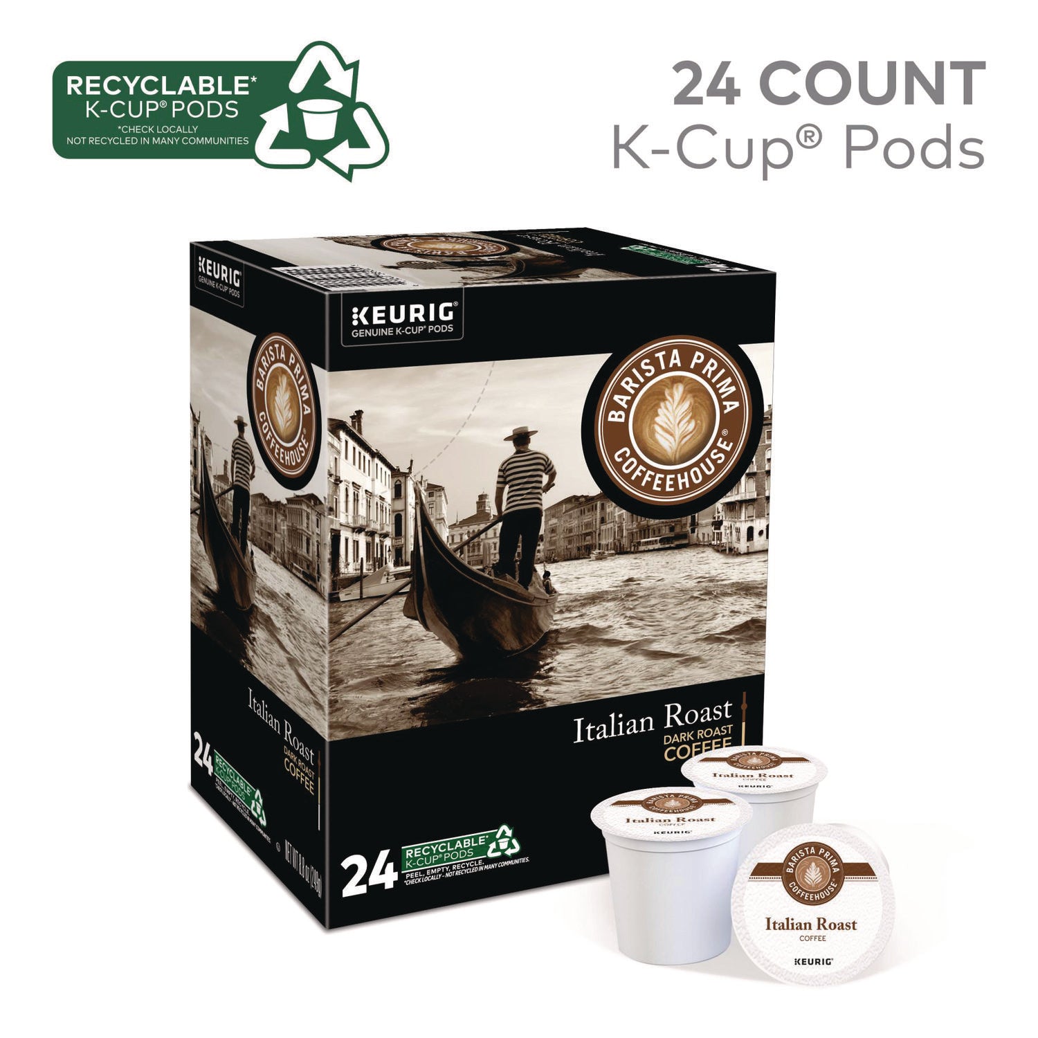 Italian Roast K-Cups Coffee Pack, 24/Box