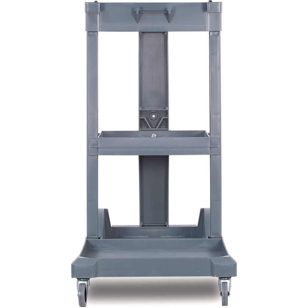 Janitor's Cart, Plastic, 4 Shelves, 1 Bin, 22" x 44" x 38", Gray