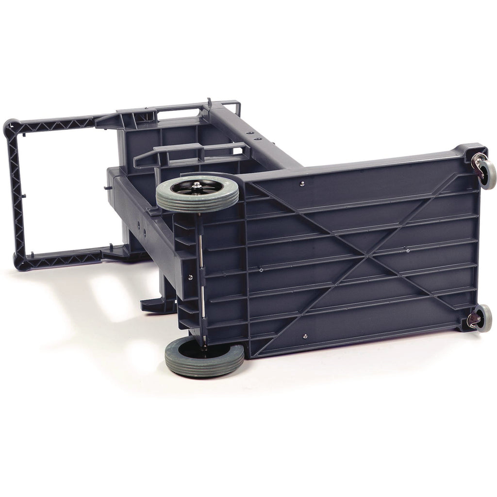 Janitor's Cart, Plastic, 4 Shelves, 1 Bin, 22" x 44" x 38", Gray