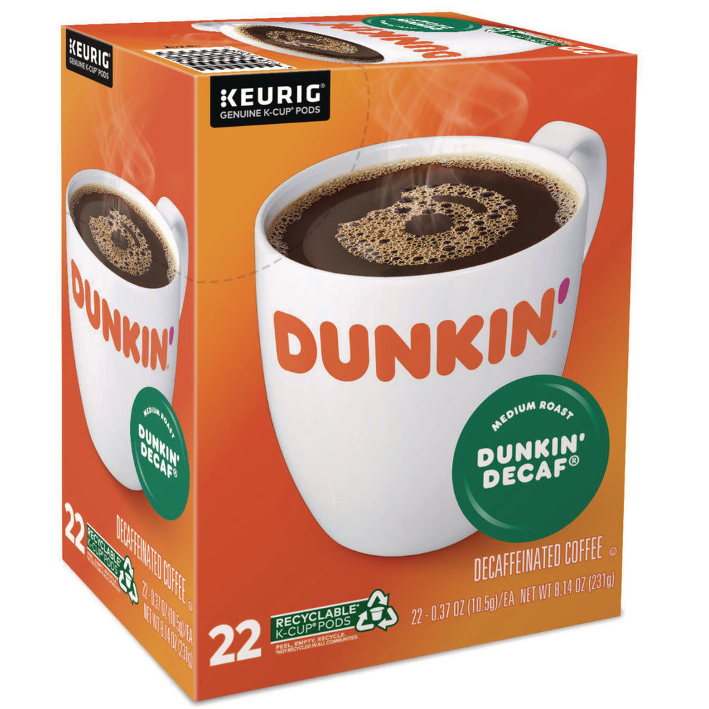 K-Cup Pods, Dunkin' Decaf, 22/Box