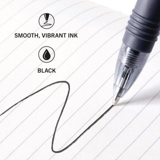 Z-Grip Ballpoint Pen, Retractable, Medium 1 mm, Black Ink, Clear/Black Barrel, 24/Pack
