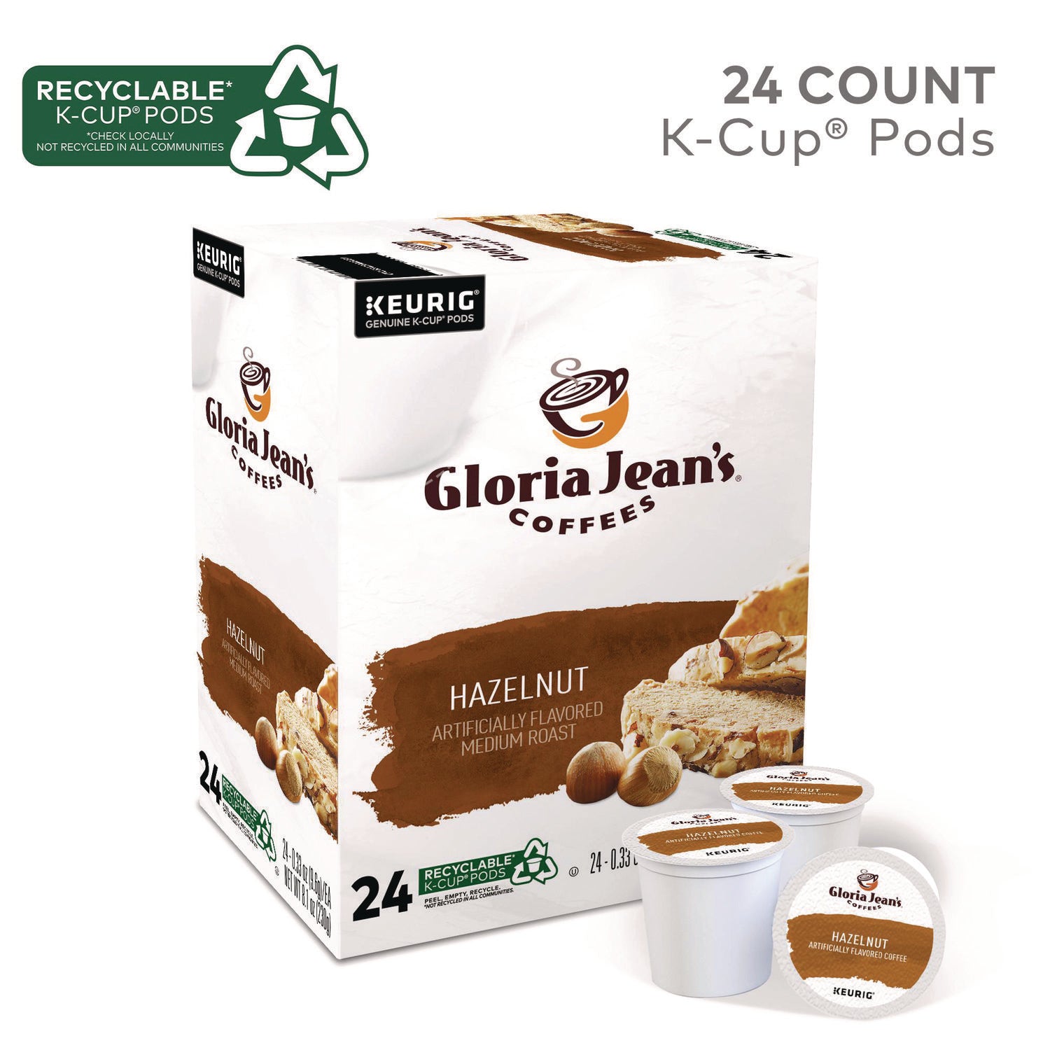 Hazelnut Coffee K-Cups, 24/Box