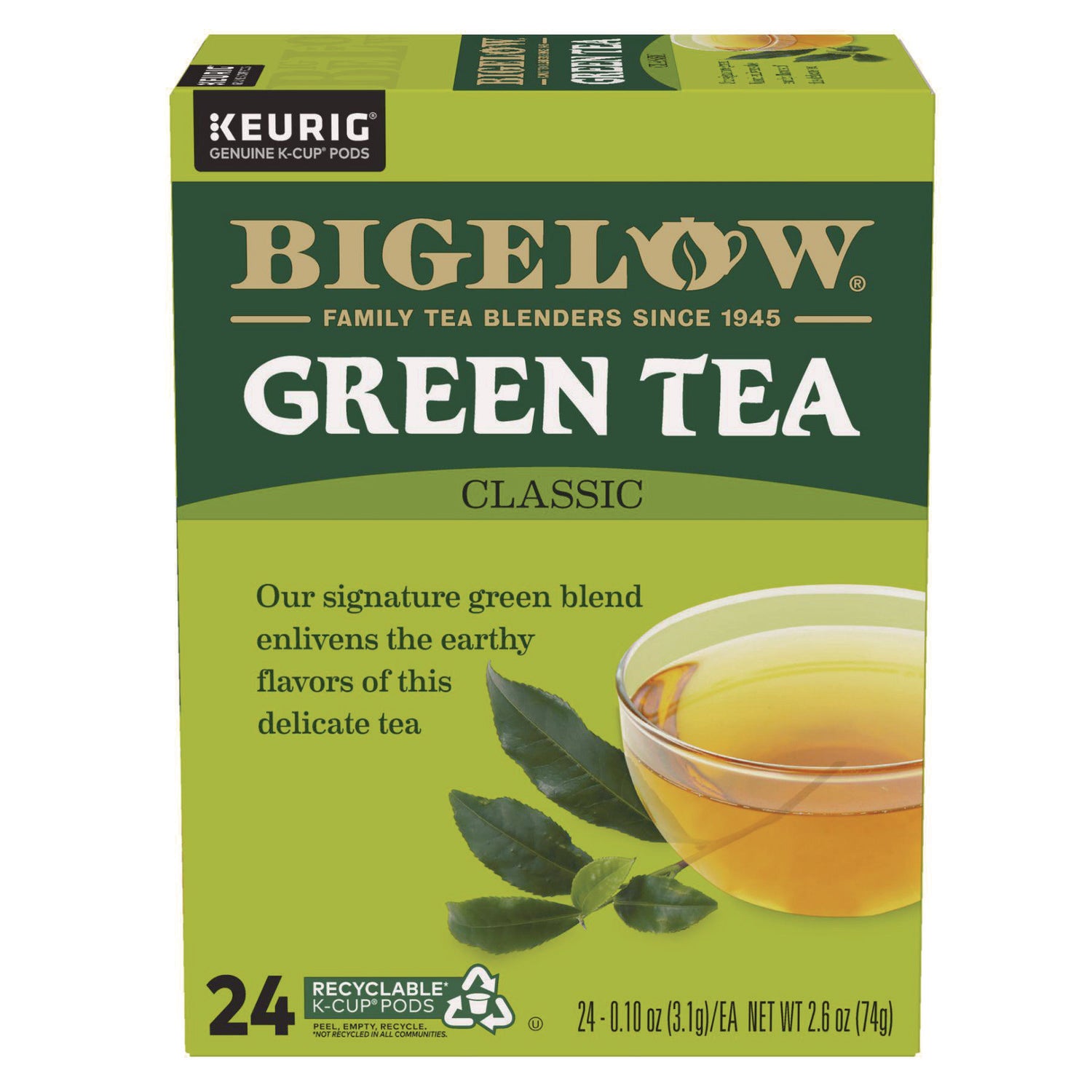 Bigelow Classic Blend Green Tea K-Cup - 24 / Box