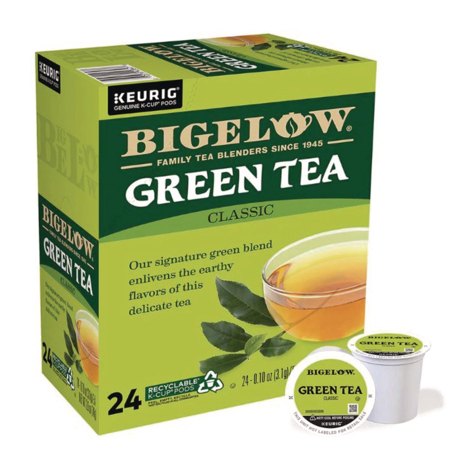 Green Tea K-Cup Pack, 24/Box, 4 Box/Carton