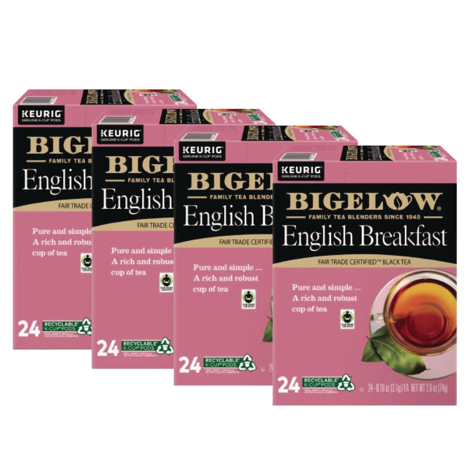 English Breakfast Tea K-Cups, 24/Box, 4 Box/Carton