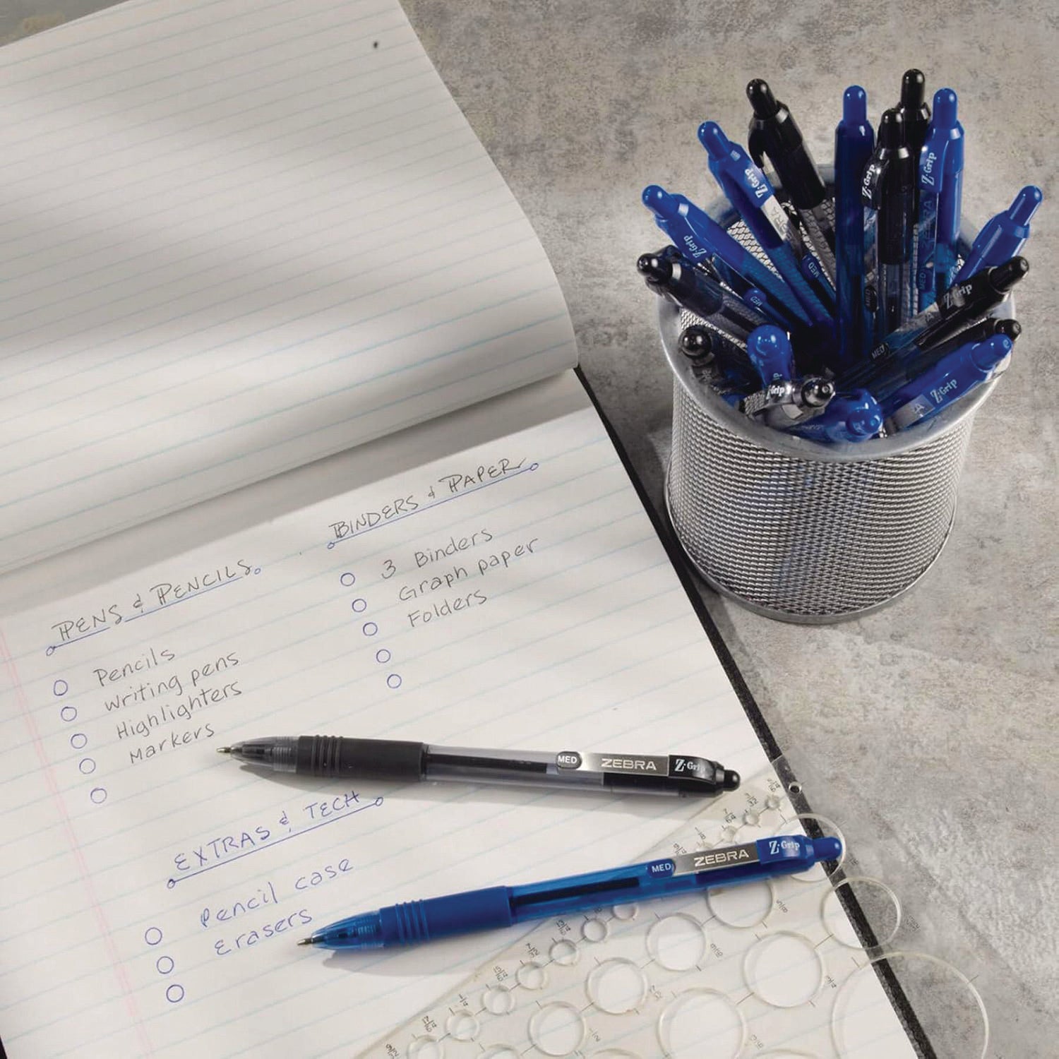 Z-Grip Ballpoint Pen, Retractable, Medium 0.7 mm, Blue Ink, Translucent Blue/Blue Barrel, 12/Pack