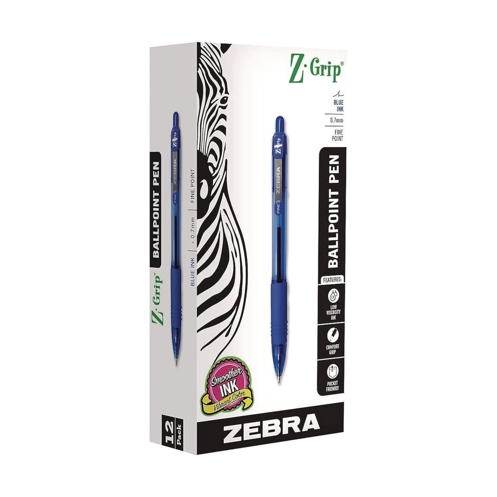 Z-Grip Ballpoint Pen, Retractable, Medium 0.7 mm, Blue Ink, Translucent Blue/Blue Barrel, 12/Pack