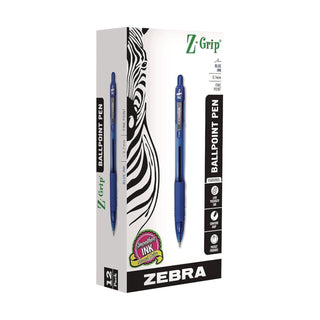 Z-Grip Ballpoint Pen, Retractable, Medium 0.7 mm, Blue Ink, Translucent Blue/Blue Barrel, 12/Pack