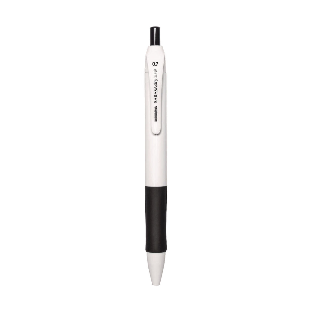 Sarasa Dry X1+ Retractable Gel Pen, Medium 0.7 mm, Black Ink, White/Black Barrel, 12/Pack