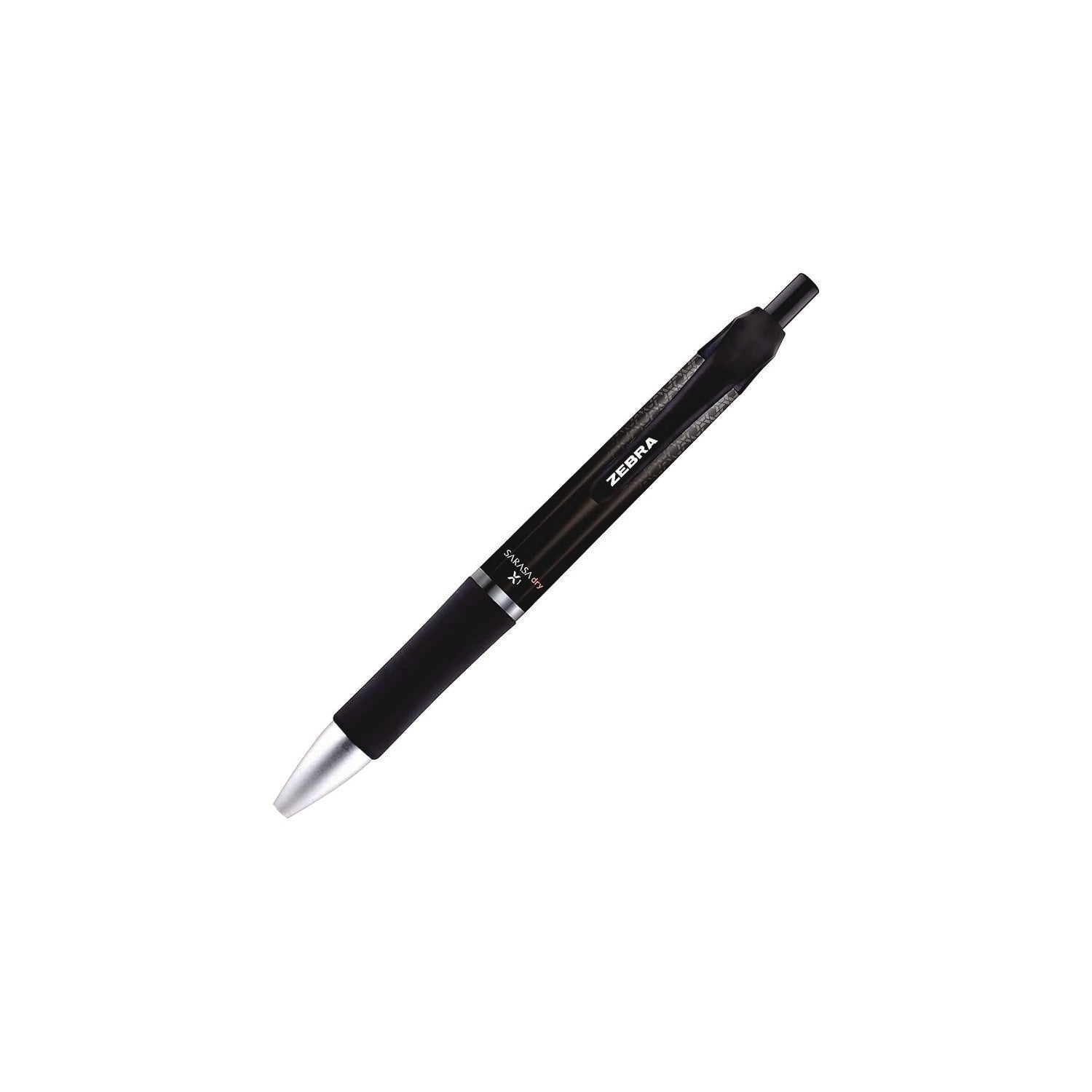 Sarasa Dry Gel X1 Gel Pen, Retractable, Medium 0.7 mm, Black Ink, Black Barrel, 12/Pack