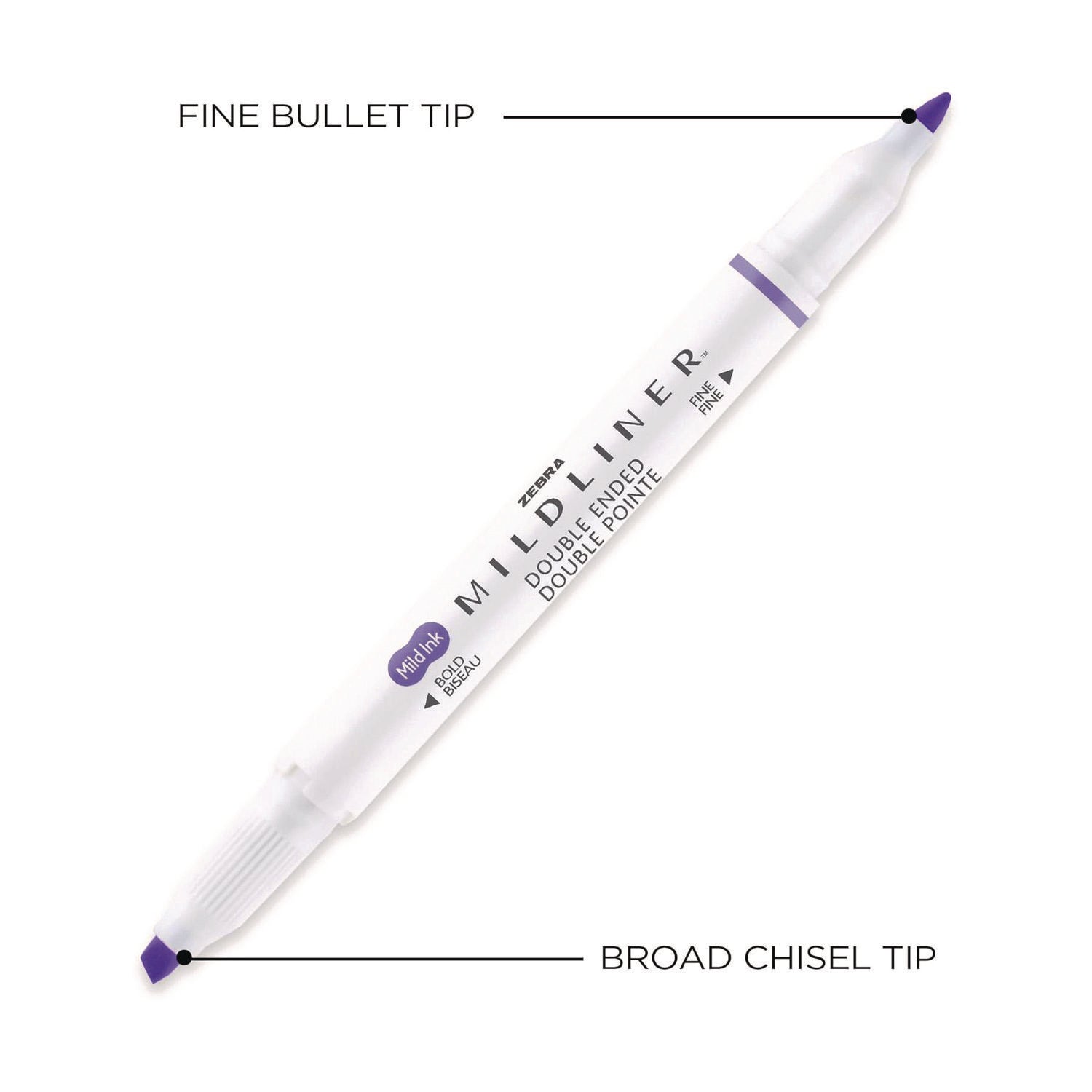 Mildliner Double Ended Highlighter, Assorted Ink Colors, Bold-Chisel/Fine-Bullet Tips, Assorted Barrel Colors, 15/Pack