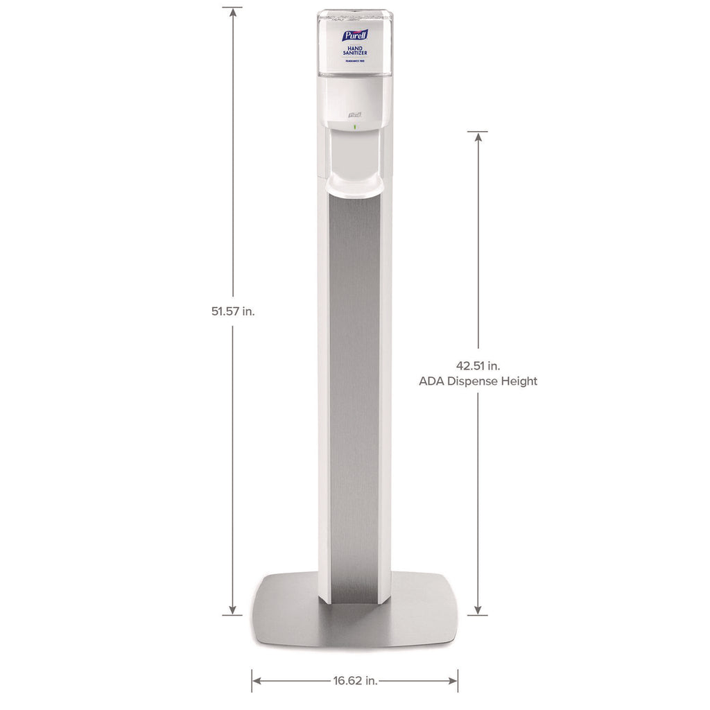 PURELL Messenger ES8 Silver Panel Floor Stand with Dispenser - Floor - Silver