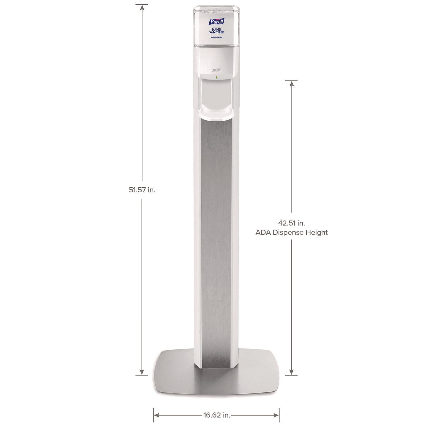 PURELL Messenger ES8 Silver Panel Floor Stand with Dispenser - Floor - Silver