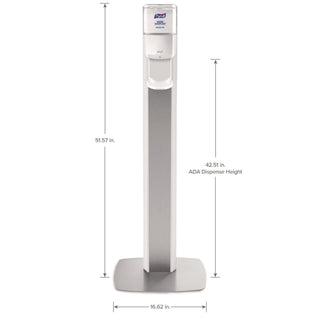 PURELL Messenger ES8 Silver Panel Floor Stand with Dispenser - Floor - Silver