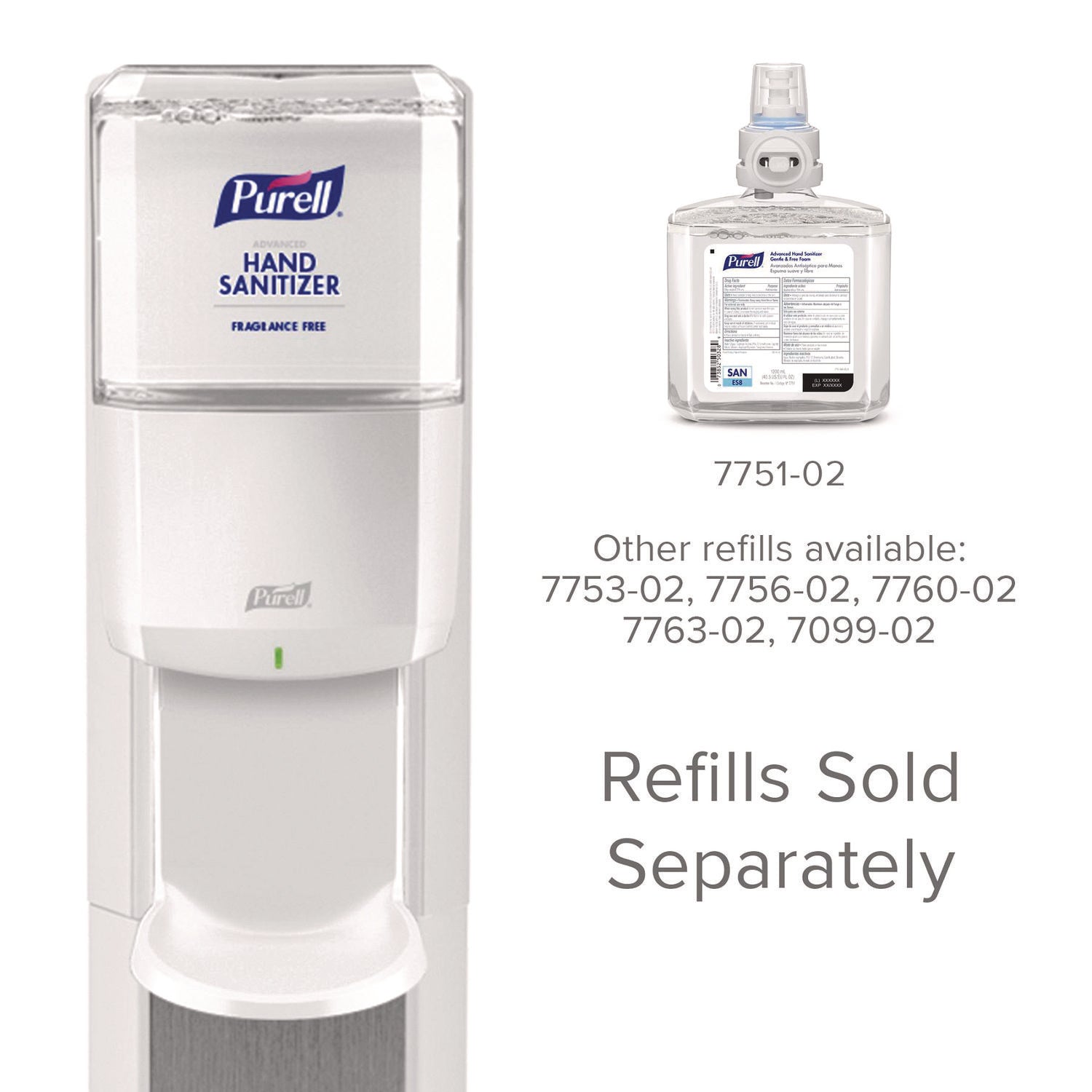 PURELL Messenger ES8 Silver Panel Floor Stand with Dispenser - Floor - Silver