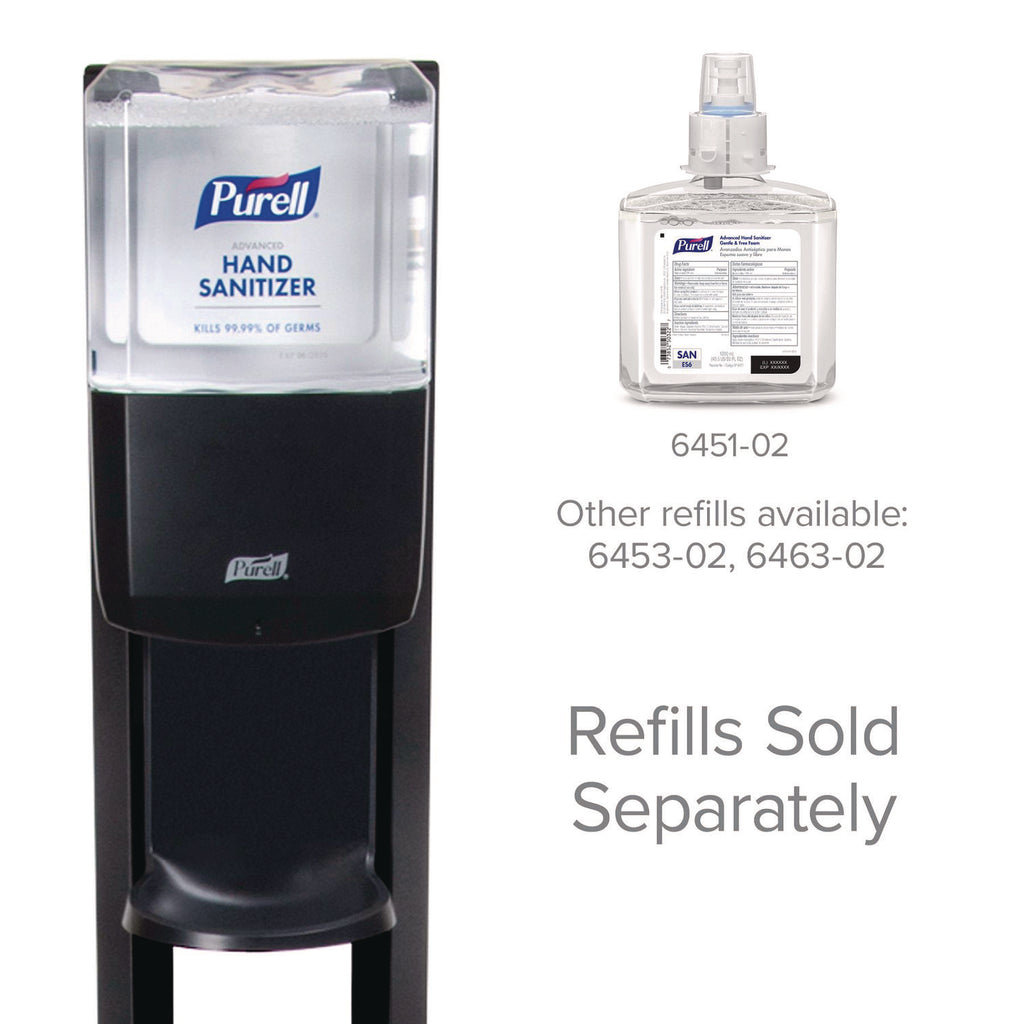 ES6 Hand Sanitizer Floor Stand with Dispenser, 1,200 mL, 13.5 x 5 x 28.5, Graphite/Silver