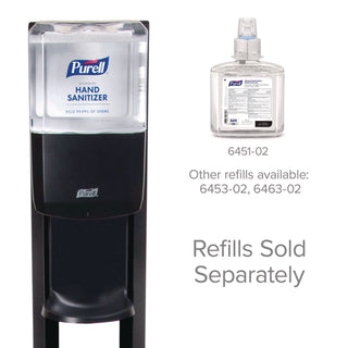 ES6 Hand Sanitizer Floor Stand with Dispenser, 1,200 mL, 13.5 x 5 x 28.5, Graphite/Silver