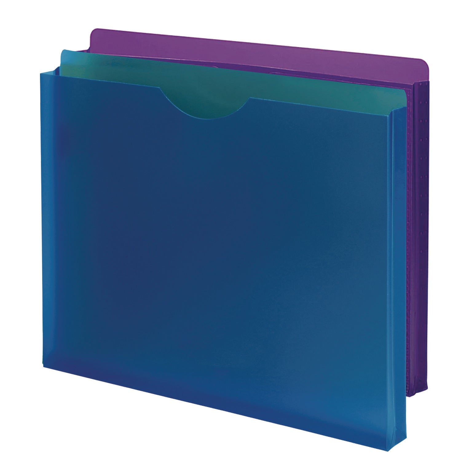 Smead Straight Tab Cut Letter File Jacket - 1" Folder Capacity - 8 1/2" x 11" - 1" Expansion - Blue, Red, Yellow, Green, Purple - 10 / Pack