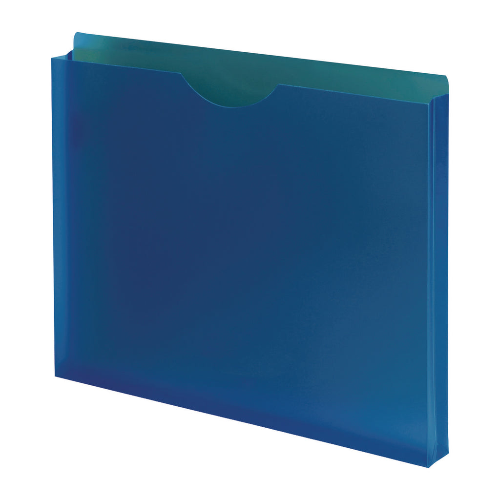 Smead Straight Tab Cut Letter File Jacket - 1" Folder Capacity - 8 1/2" x 11" - 1" Expansion - Blue, Red, Yellow, Green, Purple - 10 / Pack