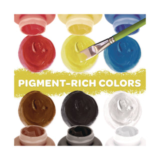 Crayola 6-color Acrylic Paint Set - 2 oz - 6 / Set - Deep Red, Brilliant Yellow, Burnt Umber, Ivory Black, Titanium White, Brilliant Blue