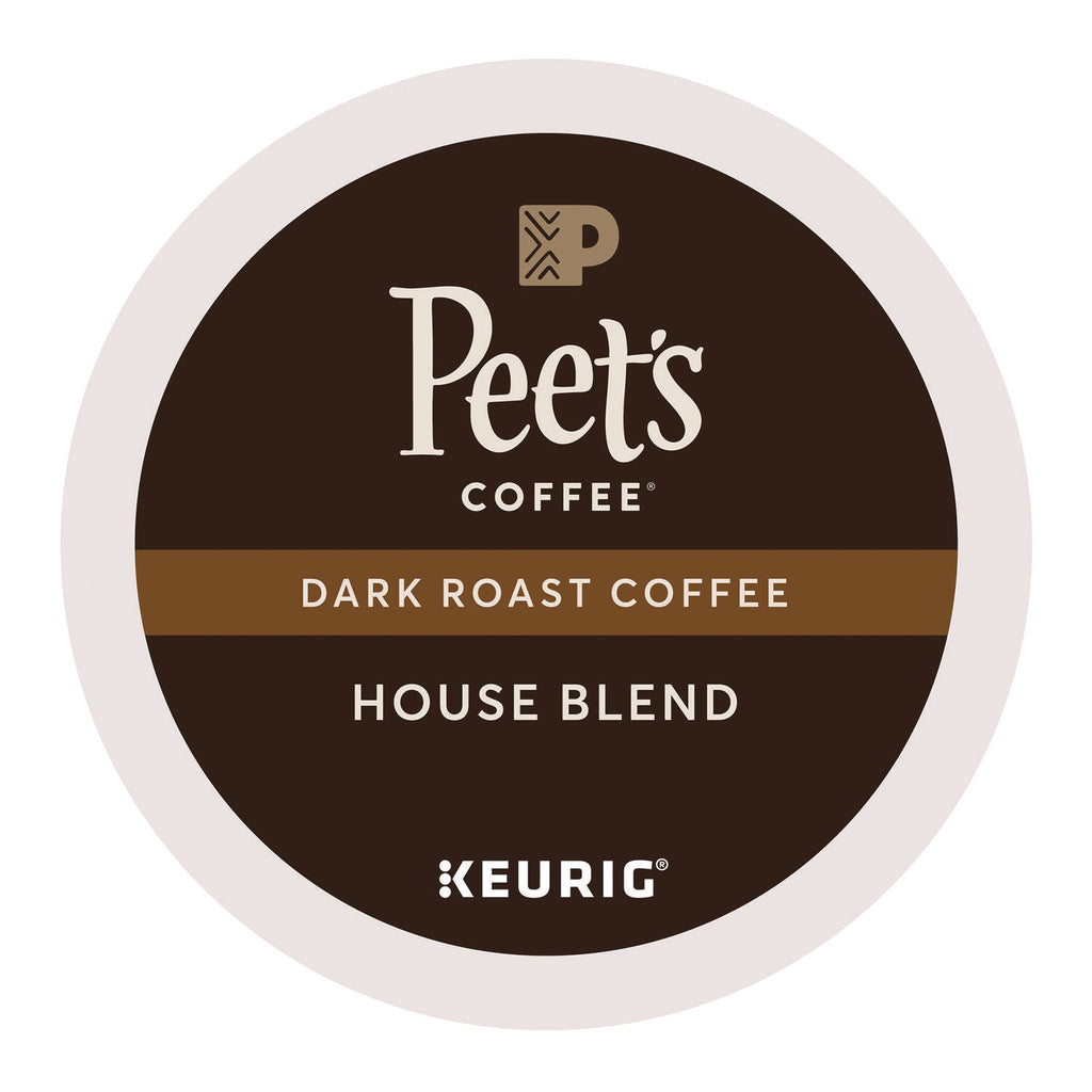 Peet's Coffee K-Cup House Blend Coffee - Compatible with Keurig Brewer - Dark - 22 / Box