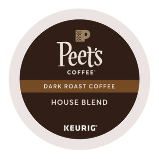 Peet's Coffee K-Cup House Blend Coffee - Compatible with Keurig Brewer - Dark - 22 / Box